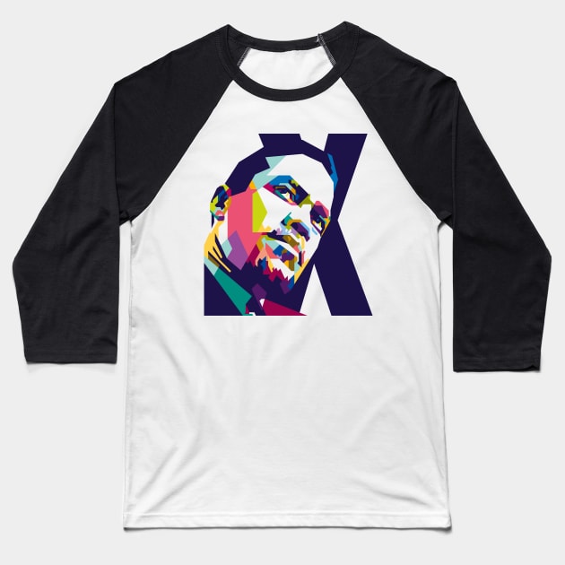 Malcolm X Baseball T-Shirt by difrats